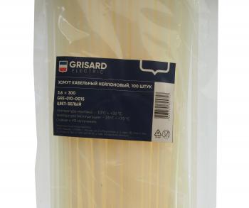 163 р. Хомут-стяжка 300х3.6 пластик белый (100шт.) GRISARD ELECTRIC GRISARD ELECTRIC gre-010-0015  с доставкой в г. Воронеж. Увеличить фотографию 2