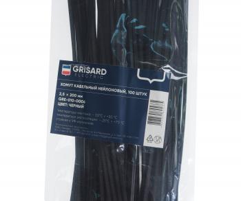 73 р. Хомут-стяжка 200х2.5 пластик черный (100шт.) GRISARD ELECTRIC GRISARD ELECTRIC gre-010-0006  с доставкой в г. Воронеж. Увеличить фотографию 2