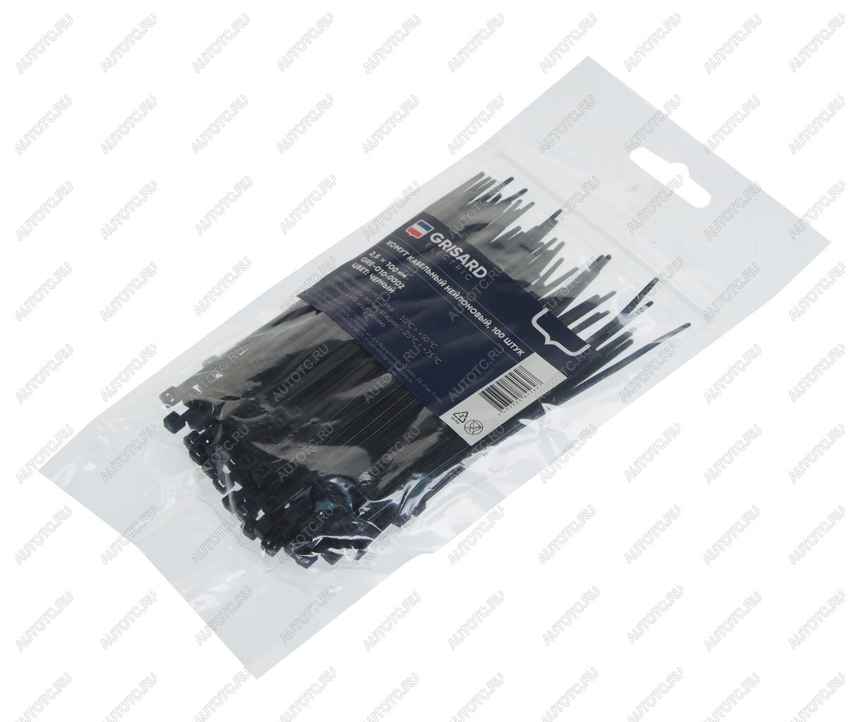 41 р. Хомут-стяжка 100х2.5 пластик черный (100шт.) GRISARD ELECTRIC GRISARD ELECTRIC gre-010-0002  с доставкой в г. Воронеж