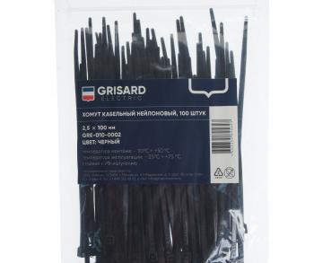 41 р. Хомут-стяжка 100х2.5 пластик черный (100шт.) GRISARD ELECTRIC GRISARD ELECTRIC gre-010-0002  с доставкой в г. Воронеж. Увеличить фотографию 2