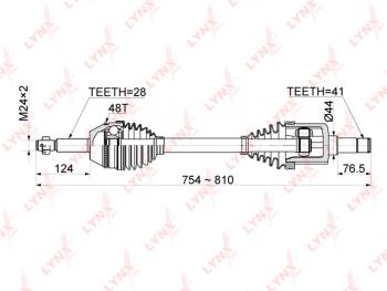 ШРУС наружный FORD Tansit (07-) левый комплект LYNX LYNX cd1050a