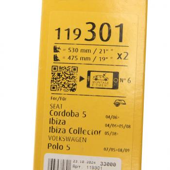1 999 р. Щетка стеклоочистителя VW Polo 4 (01-) SEAT Cordoba 3 (02-) 530480мм комплект Visioflex SWF SWF 119301  с доставкой в г. Воронеж. Увеличить фотографию 4