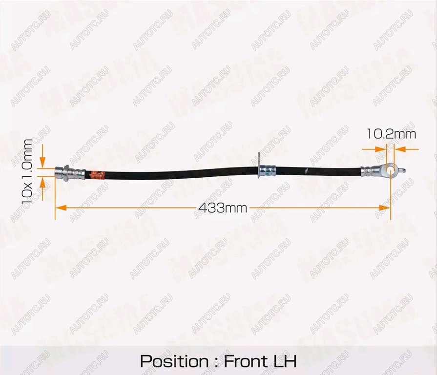 1 279 р. Шланг тормозной TOYOTA Land Cruiser передний правый MASUMA MASUMA bh-649-1  с доставкой в г. Воронеж