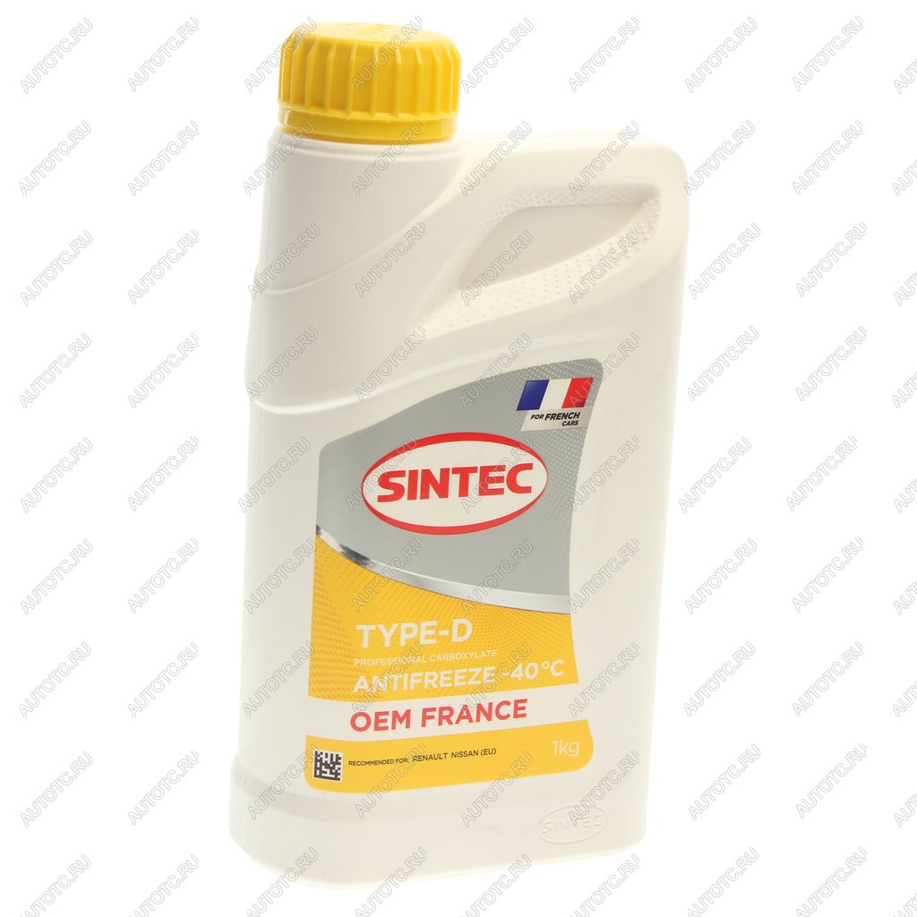 349 р. Антифриз желтый -40C 1кг OEM France Type-D SINTEC SINTEC 6145013  с доставкой в г. Воронеж