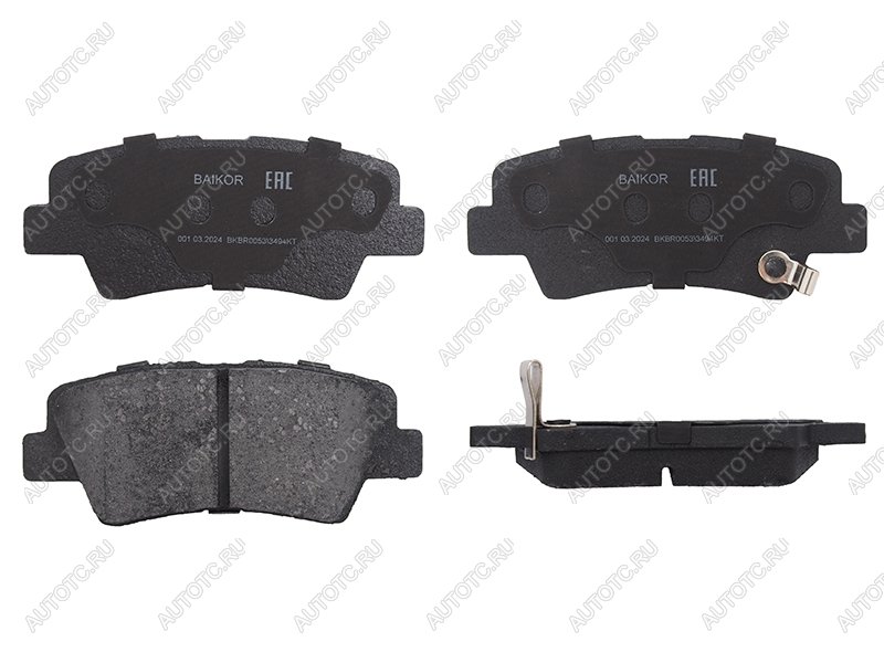 729 р. Колодки тормозные зад HYUNDAI SOLARIS 10-17KIA RIO 10-17KIA SOULGEELY ATLAS 16- BAIKOR BKBR0053  с доставкой в г. Воронеж