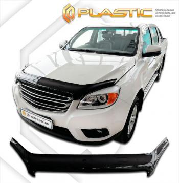 2 199 р. Дефлектор капота CA-Plastic JAC T6 пикап (2018-2024) (серия Classic черный)  с доставкой в г. Воронеж. Увеличить фотографию 2