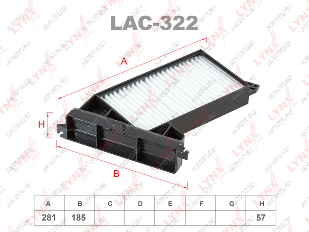 1 149 р. Фильтр воздушный салона MITSUBISHI Galant (96-04) LYNX LYNX lac322  с доставкой в г. Воронеж