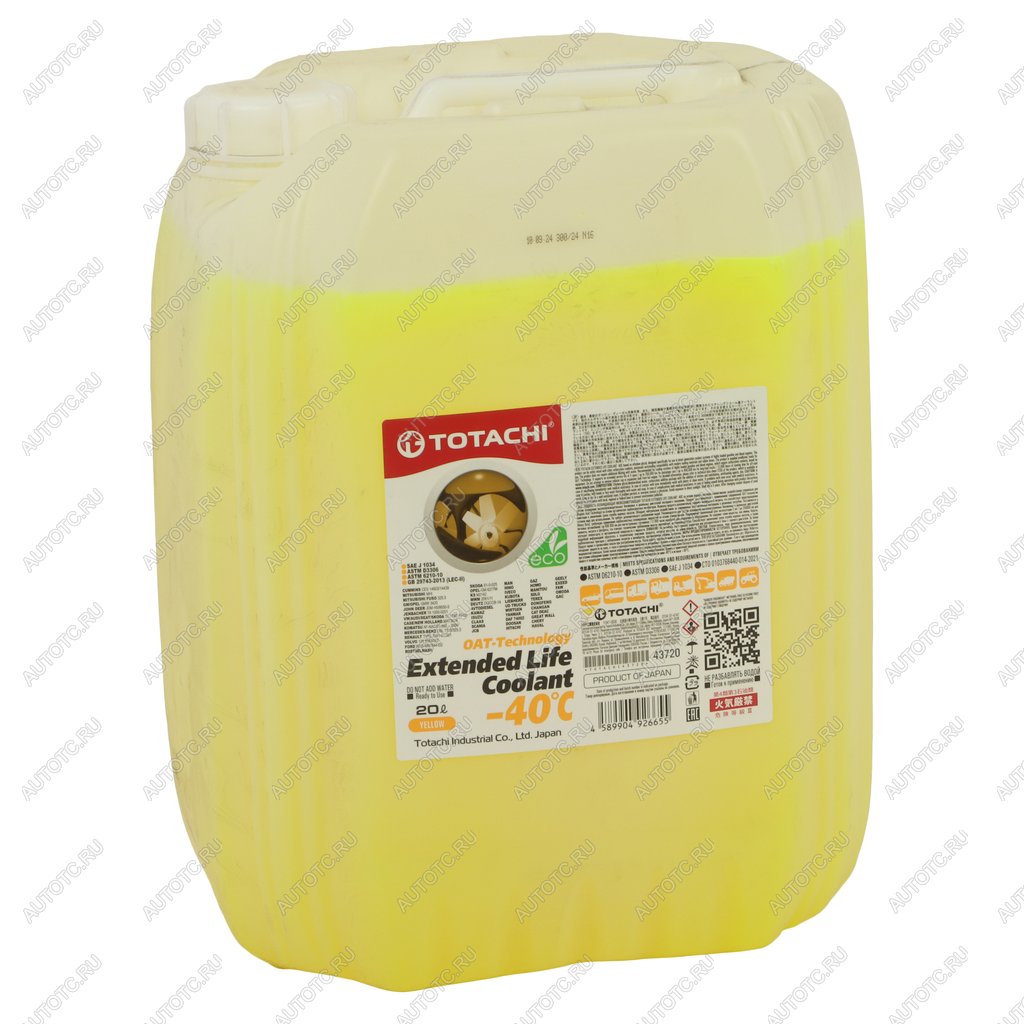 4 399 р. Антифриз желтый -40C 20л D6210 ELC YELLOW TOTACHI TOTACHI 43720  с доставкой в г. Воронеж