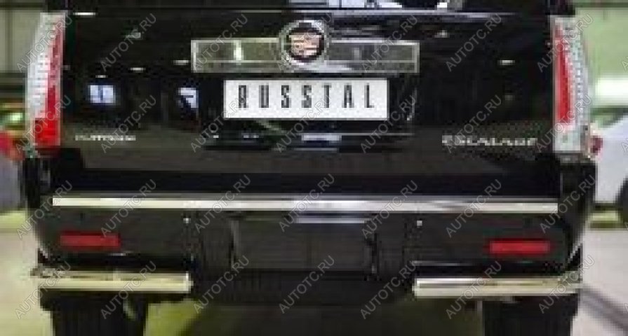 14 999 р. Защита заднего бампера уголки d57 (секции) Slitkoff  Cadillac Escalade  GMT926 джип 5 дв. (2006-2014) короткая база (нержавейка полированная)  с доставкой в г. Воронеж