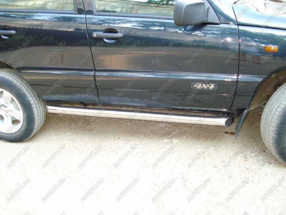 23 799 р. Пороги труба SLITKOFF  Chevrolet Niva  2123 (2002-2008) дорестайлинг (d76 мм)  с доставкой в г. Воронеж