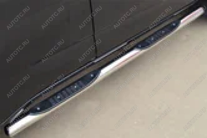 24 549 р. Пороги труба с накладками SLITKOFF  Chevrolet Trailblazer  GM800 (2012-2016) дорестайлинг (d76 мм)  с доставкой в г. Воронеж