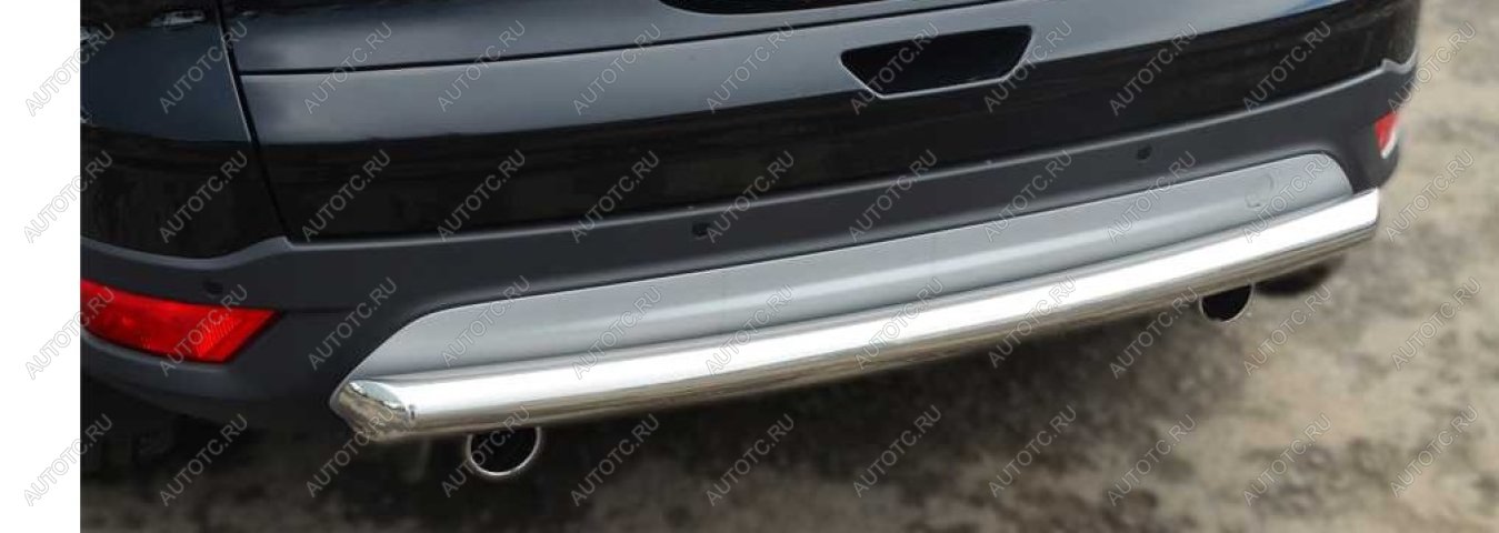 10 249 р. Защита заднего бампера d57 дуга Slitkoff Ford Kuga 2 рестайлинг (2016-2019) (нержавейка полированная)  с доставкой в г. Воронеж