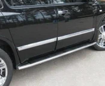 Пороги труба (по колесной базе) SLITKOFF INFINITI QX56 JA60 дорестайлинг (2004-2007)