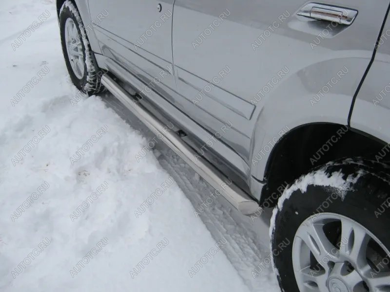 18 799 р. Пороги труба (d57) SLITKOFF Mitsubishi Outlander XL (CW)  дорестайлинг (2005-2009) (нержавейка, торцы - срез под 45 градусов)  с доставкой в г. Воронеж