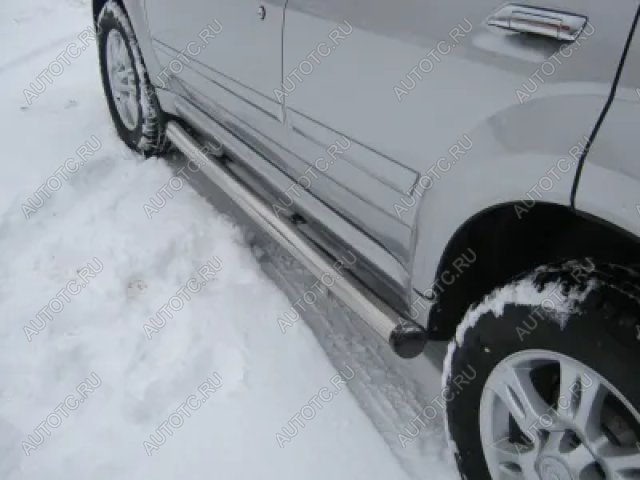 18 799 р. Пороги труба (d57) SLITKOFF Suzuki Grand Vitara JT 5 дверей дорестайлинг (2005-2008) (нержавейка, на торцах пластиковые заглушки)  с доставкой в г. Воронеж