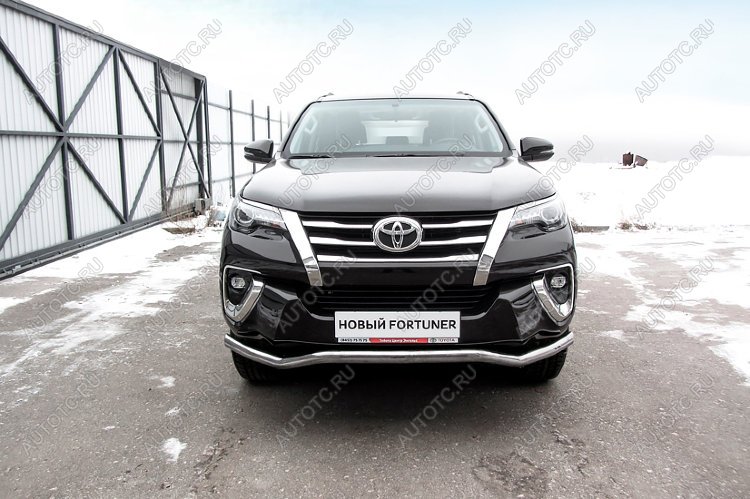19 799 р. Защита переднего бампера d57 волна (TRD) Slitkoff Toyota Fortuner AN160 рестайлинг (2020-2025) (нержавейка полированная)  с доставкой в г. Воронеж