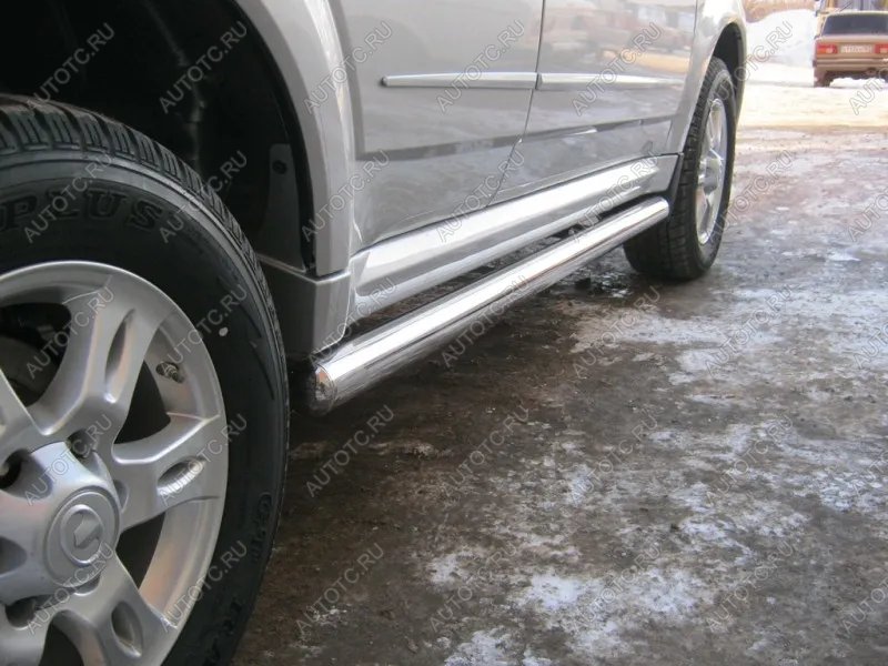 15 799 р. Пороги труба (d76) SLITKOFF  Toyota Land Cruiser Cygnus  j100 (1998-2003) дорестайлинг (нержавейка, на торцах округлая напайка под 90 градусов)  с доставкой в г. Воронеж