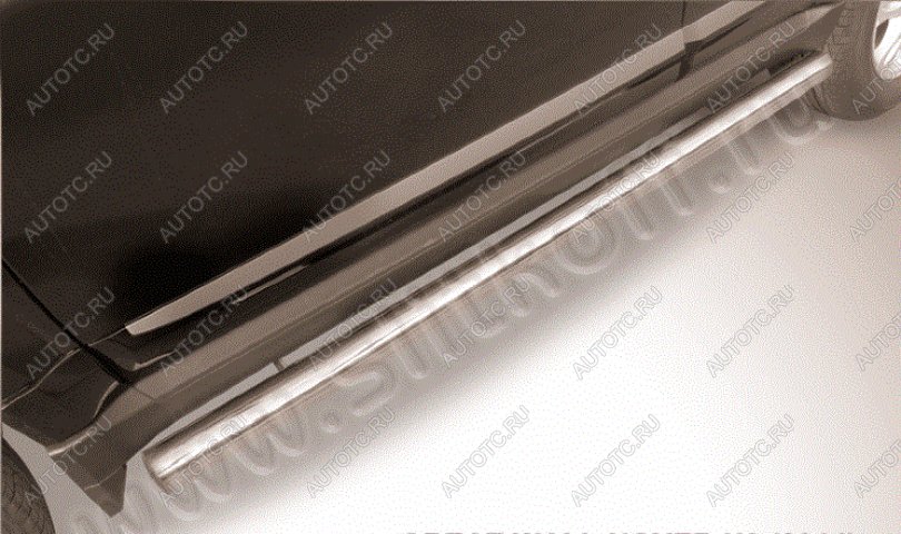 14 899 р. Защита порогов d42 Slitkoff  Toyota Land Cruiser  200 (2007-2012) дорестайлинг (нержавейка, на торцах округлая напайка под 90 градусов)  с доставкой в г. Воронеж