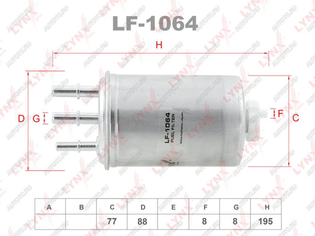 1 759 р. Фильтр топливный FORD Transit,Focus,Mondeo (1.8 2.0 TDI) HYUNDAI Terracan KIA Carnival LYNX LYNX lf1064  с доставкой в г. Воронеж
