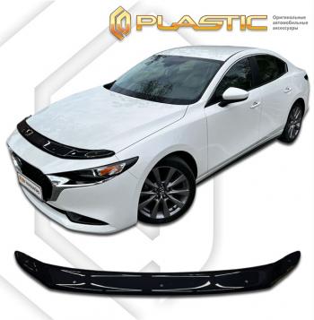 1 989 р. Дефлектор капота CA-Plastic Mazda 3/Axela BP седан (2019-2025) (серия Classic черный)  с доставкой в г. Воронеж. Увеличить фотографию 2