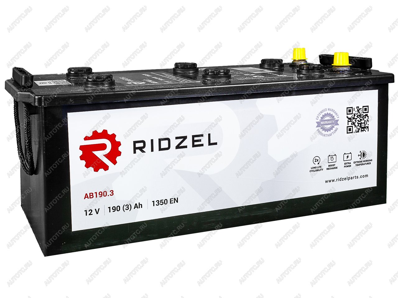 19 299 р. Аккумулятор RIDZEL 190Ач обратная полярность RIDZEL 6ст190(3) ab190.3  с доставкой в г. Воронеж
