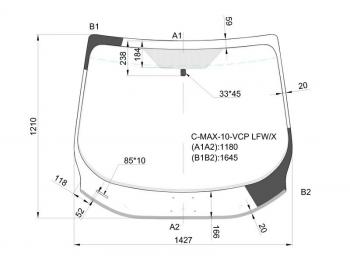 Стекло лобовое (Молдинг) Ford C-MAX 10-19 XYG C-MAX-10-VCP LFW/X