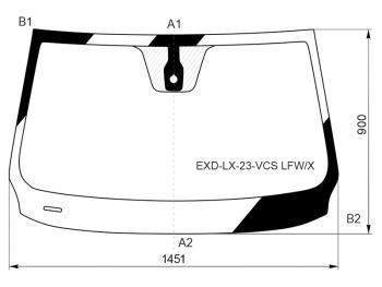 Стекло лобовое (Датчик дождя) Exeed LX 22- XYG EXD-LX-23-VCS LFW/X