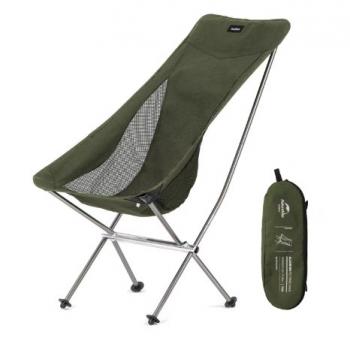 Кресло туристическое Naturehike YL06 складное, высокая спинка, до 150 кг, зеленое  nh18y060-z-gr