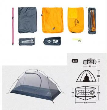13 249 р. Палатка Naturehike Cycling Si 1-местная, алюминиевый каркас, сверхлегкая, янтарная  nh18a095-d-aye  с доставкой в г. Воронеж. Увеличить фотографию 8