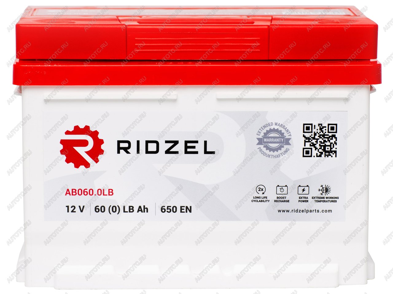 7 499 р. Аккумулятор RIDZEL 60Ач обратная полярность, низкий RIDZEL 6ст60(0) ab060.0lb  с доставкой в г. Воронеж