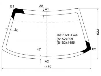 Стекло лобовое Dodge Neon 94-99 XYG DW01179 LFW/X