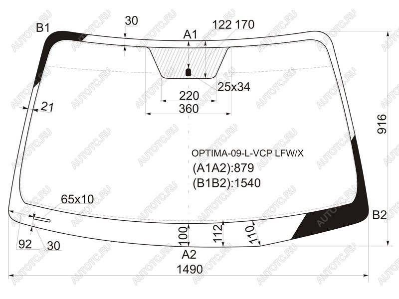 6 799 р. Стекло лобовое Kia Optima 08-10  Lotze 08-10  Magentis 09-10 XYG OPTIMA-09-L-VCP LFW/X  с доставкой в г. Воронеж