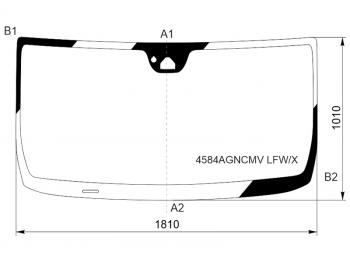 Стекло лобовое (Камера Датчик дождя) ГАЗ Газель NN 19-  Соболь NN 22- XYG 4584AGNCMV LFW/X