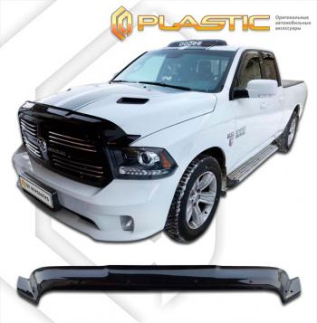 2 399 р. Дефлектор капота (Quad Cab Short Box) CA-Plastiс exclusive Dodge Ram DJ, DS (2008-2012) (серия Classic черный, Без надписи )  с доставкой в г. Воронеж. Увеличить фотографию 2