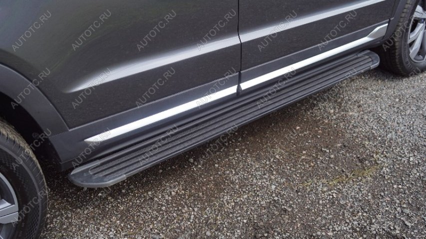 22 999 р. Пороги алюминиевые Slim Line ТСС Тюнинг  Changan CS95 (2023-2025) (Black)  с доставкой в г. Воронеж