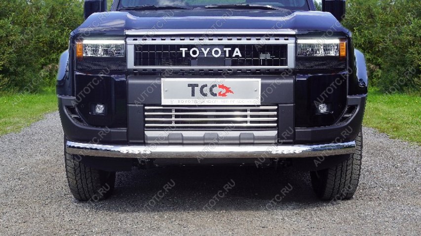 40 999 р. Защита передняя нижняя d76.1 мм (с ДХО) ТСС Тюнинг  Toyota Land Cruiser Prado  J250 (2023-2025) (нержавейка)  с доставкой в г. Воронеж