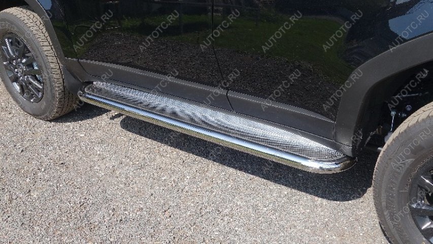 45 999 р. Пороги с площадкой d60.3 мм ТСС Тюнинг Toyota Land Cruiser Prado J250 (2023-2025) (нержавеющий лист )  с доставкой в г. Воронеж