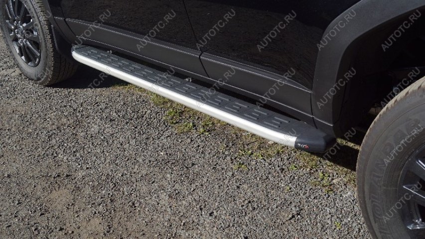 21 999 р. Пороги алюминиевые с пластиковой накладкой ТСС Тюнинг  Toyota Land Cruiser Prado  J250 (2023-2025) (серебро)  с доставкой в г. Воронеж