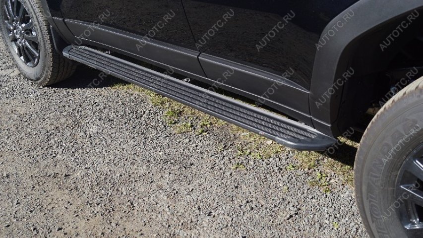 22 999 р. Пороги алюминиевые Slim Line ТСС Тюнинг  Toyota Land Cruiser Prado  J250 (2023-2025) ( Black)  с доставкой в г. Воронеж