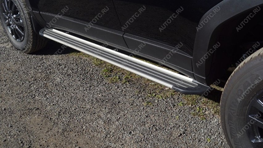 21 999 р. Пороги алюминиевые Slim Line ТСС Тюнинг  Toyota Land Cruiser Prado  J250 (2023-2025) (серебро)  с доставкой в г. Воронеж