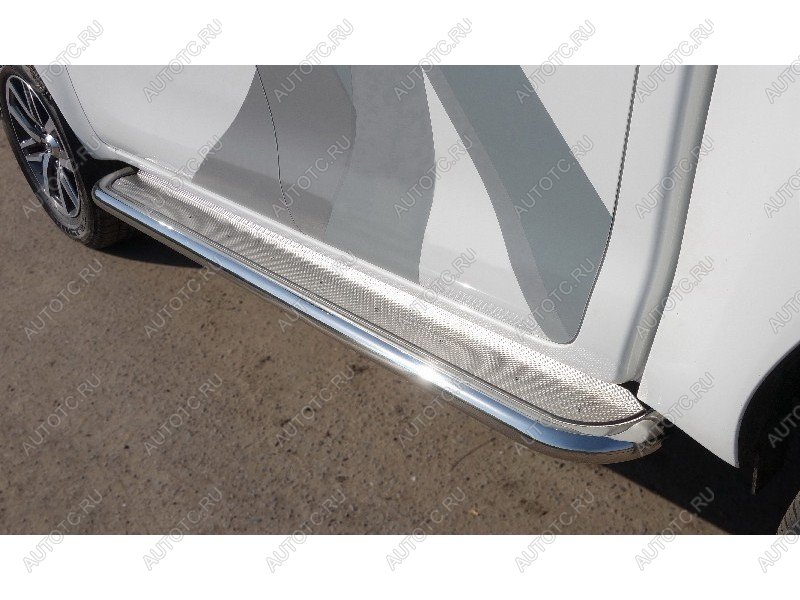 45 999 р. Пороги с площадкой ТСС Тюнинг  JAC T9 (2021-2025) Pickup Double Cab (нержавеющий лист)  с доставкой в г. Воронеж