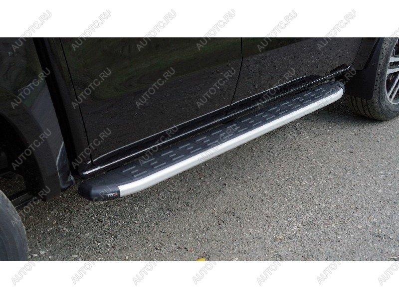 21 999 р. Пороги алюминиевые с пластиковой накладкой ТСС Тюнинг JAC T9 Pickup Double Cab (2021-2025) (серебро)  с доставкой в г. Воронеж