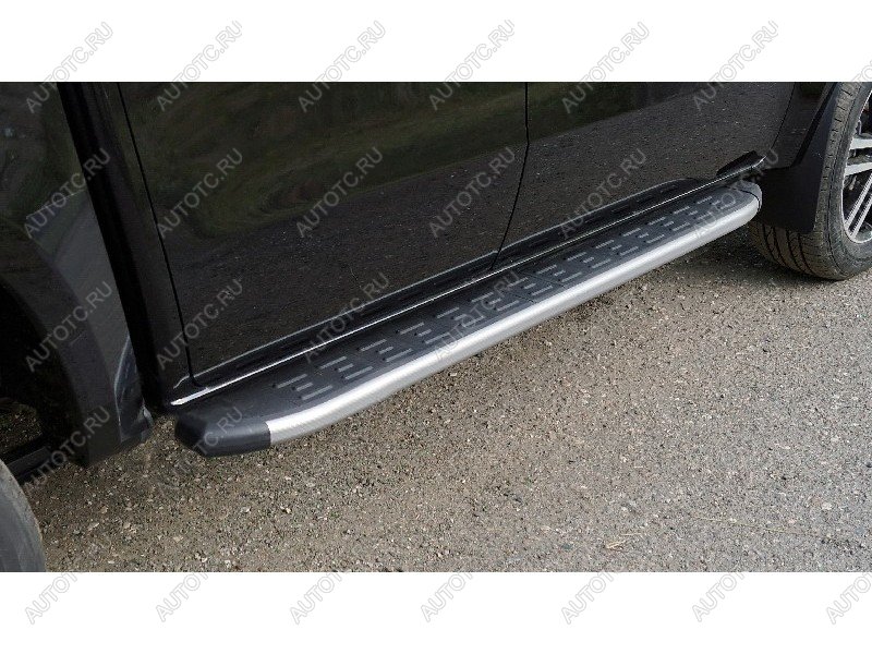 22 999 р. Пороги алюминиевые с пластиковой накладкой ТСС Тюнинг  JAC T9 (2021-2025) Pickup Double Cab (карбон серебро)  с доставкой в г. Воронеж