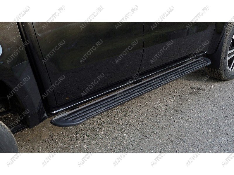22 999 р. Пороги алюминиевые Slim Line ТСС Тюнинг  JAC T9 (2021-2025) Pickup Double Cab (Black)  с доставкой в г. Воронеж