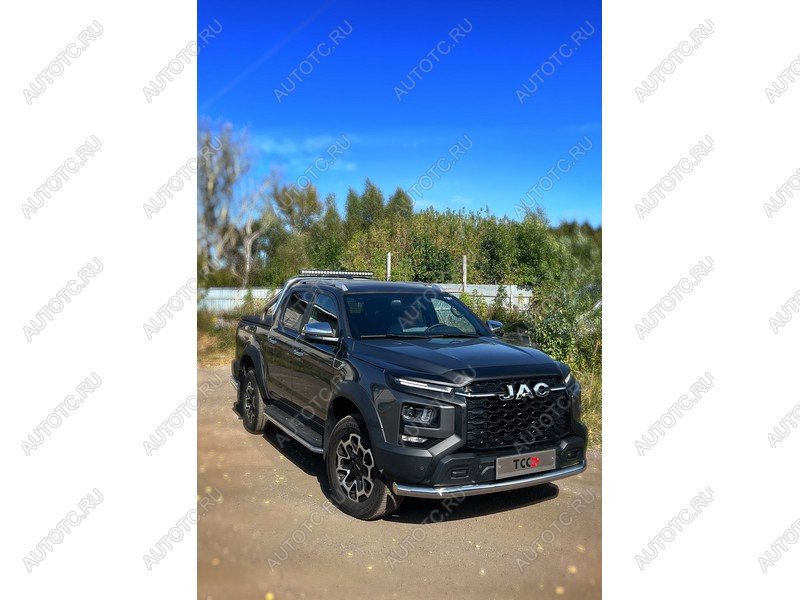 25 549 р. Защита передняя нижняя d76.1 мм ТСС Тюнинг  JAC T9 (2021-2025) Pickup Double Cab (нержавейка)  с доставкой в г. Воронеж