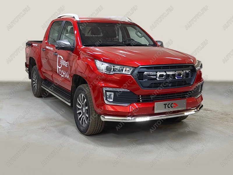 41 649 р. Защита передняя нижняя d76.1 мм (с ДХО) ТСС Тюнинг  Foton Tunland G7 (2022-2025) Double Cab (нержавейка)  с доставкой в г. Воронеж