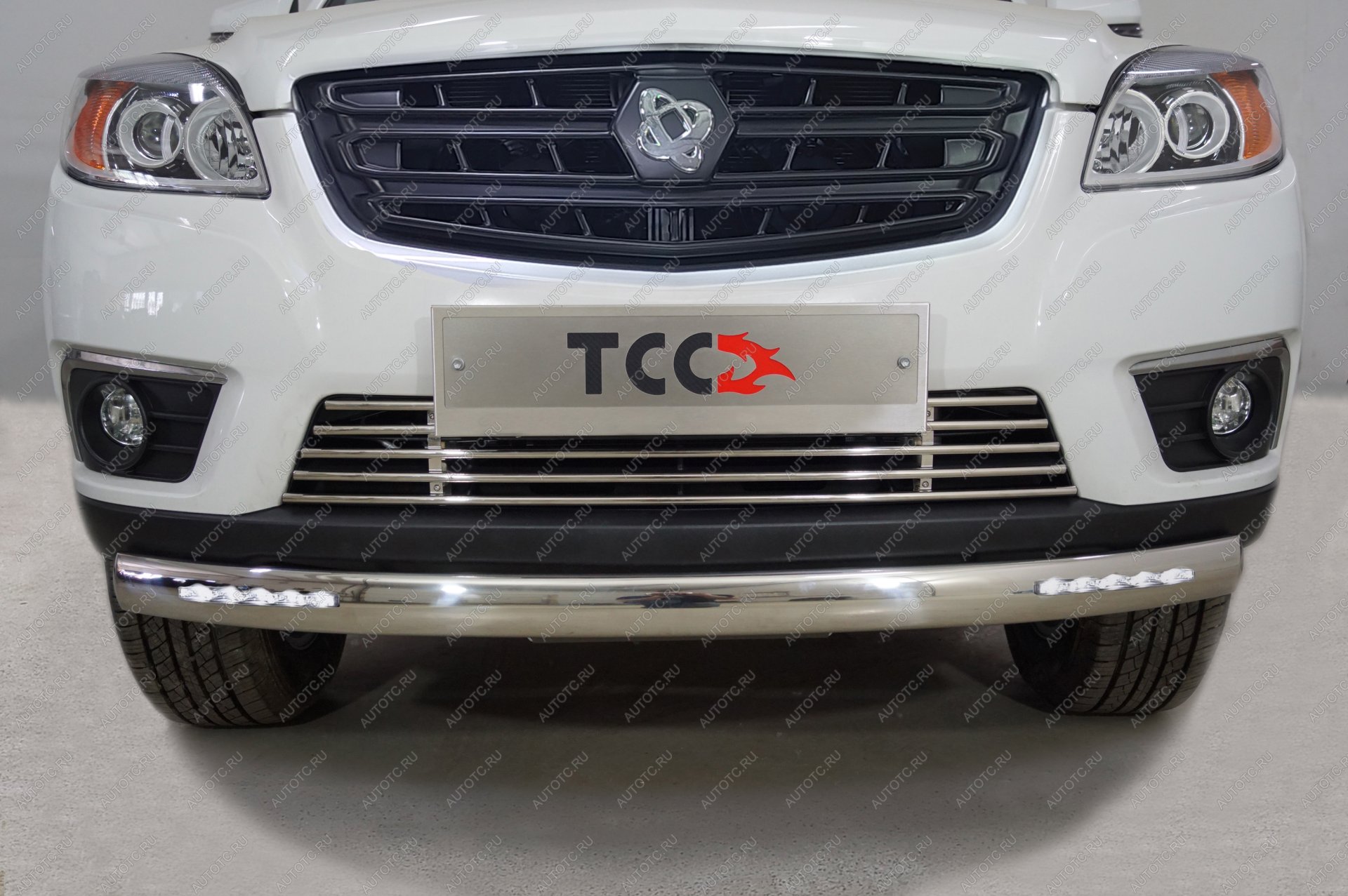 37 999 р. Защита передняя нижняя d75х42 мм (овальная с ДХО) ТСС Тюнинг  Sollers ST6 (2023-2025) пикап (нержавейка)  с доставкой в г. Воронеж