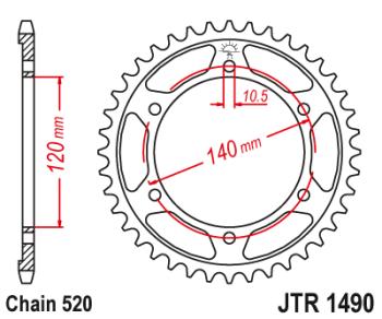 Звезда цепного привода JTR1490 45  jtr1490.45