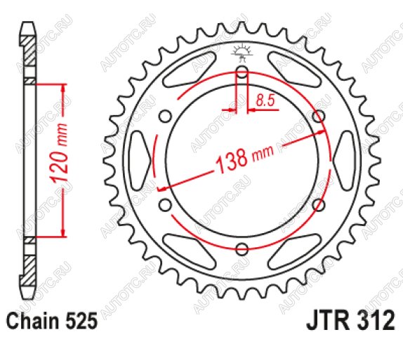 3 199 р. Звезда цепного привода JTR312 40  jtr312.40  с доставкой в г. Воронеж