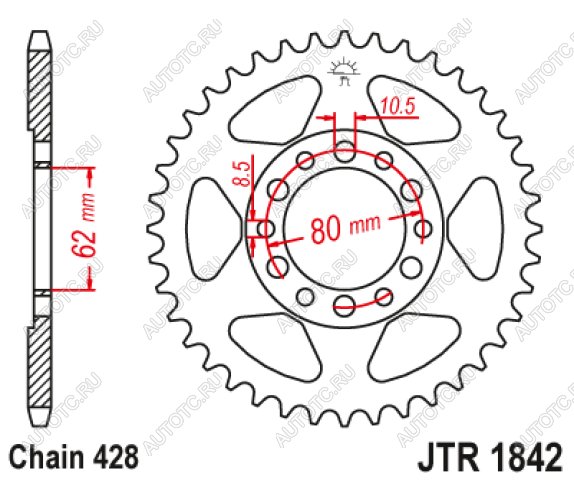 2 379 р. Звезда цепного привода JTR1842 50  jtr1842.50  с доставкой в г. Воронеж